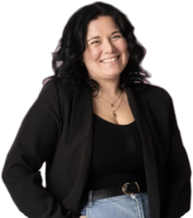 Jenny Schaubschläger, lachend in schwarzem Blazer